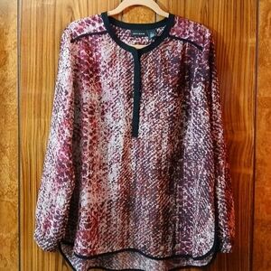 DKNY Women's Snakeskin Blouse Size L